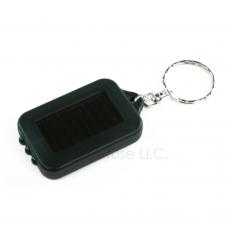 Black Solar Powered Keychain LED Flashlight