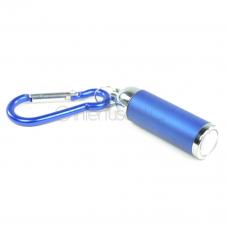 Blue Small Mini Zoom LED Flashlight with Carabineer Keychain