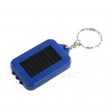 Blue Solar Powered Keychain LED Flashlight