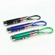 Lot of 3 Black, Blue & Green 3-Mode LED Flashlights Laser Pointer UV Keychains
