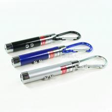 Lot of 3 Black, Blue & Silver 3-Mode LED Flashlights Laser Pointer UV Keychains