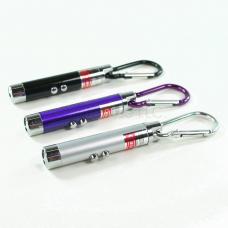 Lot of 3 Black, Purple & Silver 3-Mode LED Flashlights Laser Pointer UV Keychains