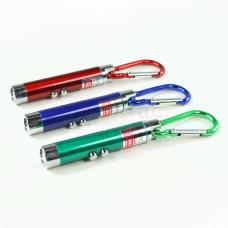 Lot of 3 Blue, Green & Red 3-Mode LED Flashlights Laser Pointer UV Keychains