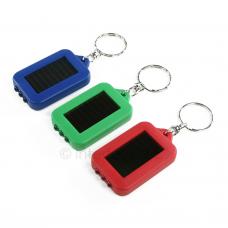 Lot of 3 Blue, Green & Red Solar Powered Keychain LED Flashlights