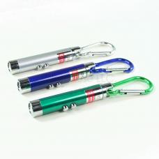 Lot of 3 Blue, Green & Silver 3-Mode LED Flashlights Laser Pointer UV Keychains