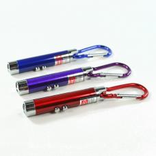 Lot of 3 Blue, Purple & Red 3-Mode LED Flashlights Laser Pointer UV Keychains