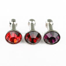 Lot of 3 Dark Red, Purple & Red Jewel Crystal Gem Headphone Dust Cap Plugs