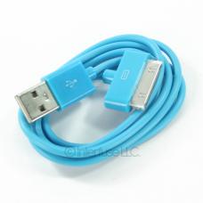 Lot of 3 Light Blue USB 2.0 Data Sync Charger Cables for iPod Touch iPhone 2G 3G 3GS 4 4S iPad