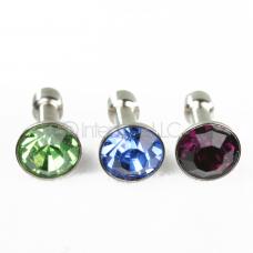 Lot of 3 Purple, Light Blue & Light Green Jewel Crystal Gem Headphone Dust Cap Plugs
