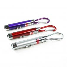 Lot of 3 Purple, Red & Silver 3-Mode LED Flashlights Laser Pointer UV Keychains