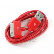 Lot of 3 Red USB 2.0 Data Sync Charger Cables for iPod Touch iPhone 2G 3G 3GS 4 4S iPad