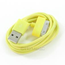 Lot of 3 Yellow USB 2.0 Data Sync Charger Cables for iPod Touch iPhone 2G 3G 3GS 4 4S iPad