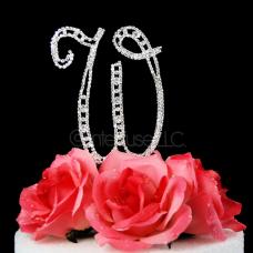 Monogram Cake Topper Letter W - Elegant Crystal Rhinestone