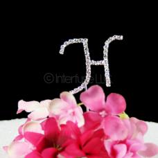 Monogram H Cake Topper Letter - Small 2-Inch Crystal Rhinestone