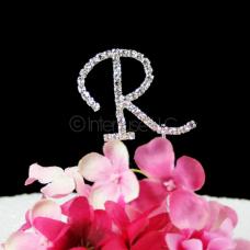 Monogram R Cake Topper Letter - Small 2-Inch Crystal Rhinestone
