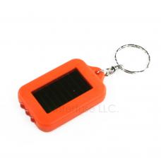 Orange Solar Powered Keychain LED Flashlight