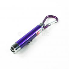 Purple 3-Mode LED Flashlight Laser Pointer UV Torch Keychain