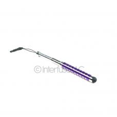 Purple Retractable Studded Stylus Pen