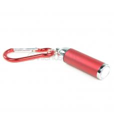 Red Small Mini Zoom LED Flashlight with Carabineer Keychain