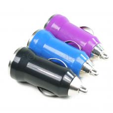 Set of 3 Black, Blue & Purple Small Miniature Universal USB Car Chargers