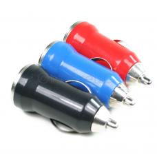 Set of 3 Black, Blue & Red Small Miniature Universal USB Car Chargers