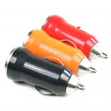 Set of 3 Black, Orange & Red Small Miniature Universal USB Car Chargers