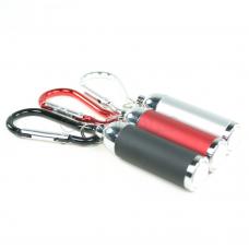 Set of 3 Black, Red & Silver Small Mini Zoom LED Flashlights with Carabineer Keychain