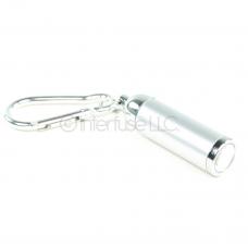 Silver Small Mini LED Flashlight with Carabineer Keychain
