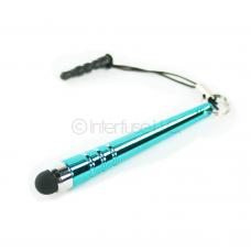 Turquoise Blue-Green Universal Baseball Bat Stylus Pen w/ Headphone Dust Plug Cap for iPhone, iPod Touch, iPad, HTC, Samsung, Android