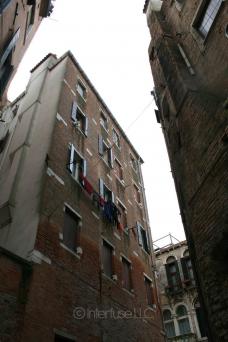 Venice, Italy Building with Laundry - Photo Poster Print