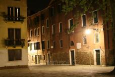 Venice, Italy Buildings at Night and Street Lights - Photo Poster Print