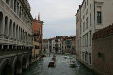 Venice, Italy Canal Between Buildings Boat Traffic - Photo Poster Print