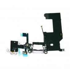 White Headphone Audio Dock Charging USB Flex Cable for iPhone 5