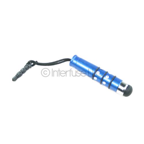 Blue Mini Small Stripped Studded Touch Screen Stylus Pen