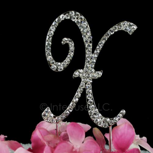 Cake Topper Letter X Monogram - 3 Inch Rhinestone