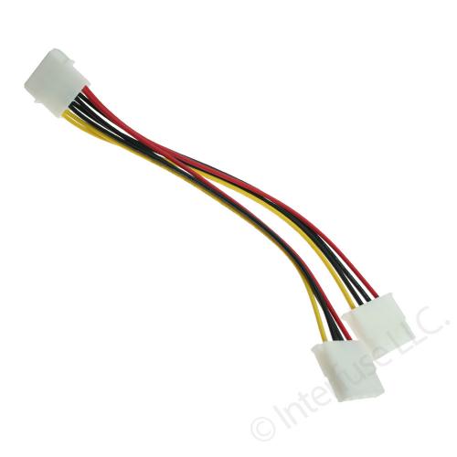 IDE Molex 4 Pin Male to 2x Female Y Splitter Cable Adapter