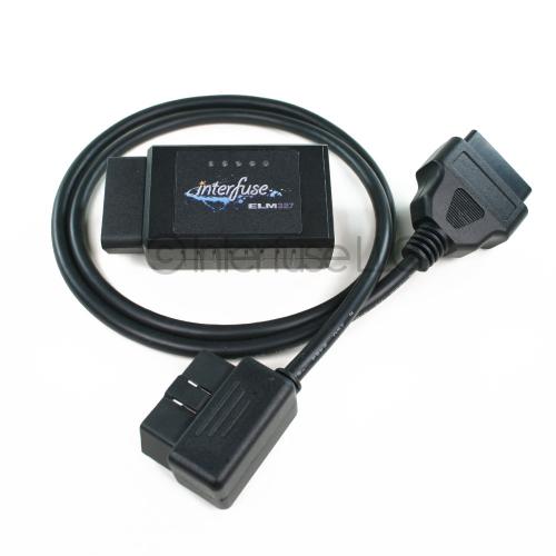 Interfuse ELM327 OBD2 Bluetooth Diagnostic Scanner + Right-Angle Cable