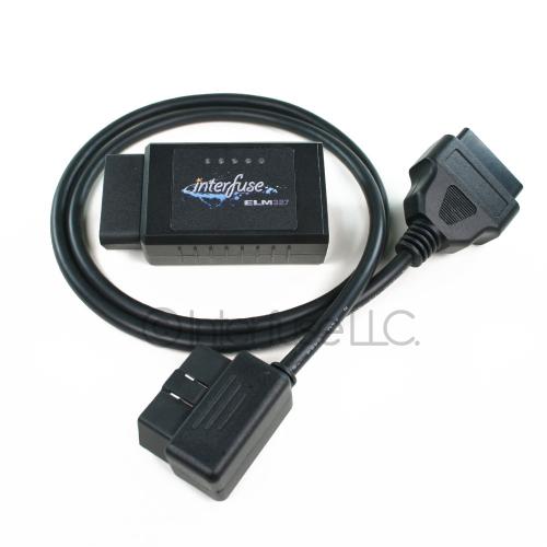 Interfuse ELM327 v2.1 WiFi OBD-II Car Diagnostic Scanner + Right Angle Cable