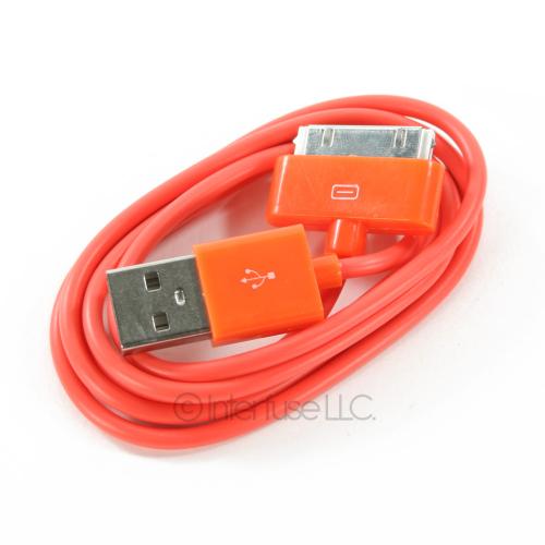 Lot of 3 Orange USB 2.0 Data Sync Charger Cables for iPod Touch iPhone 2G 3G 3GS 4 4S iPad