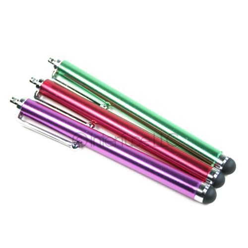 Lot of 3 Purple, Red and Green Chrome Stylus Pens
