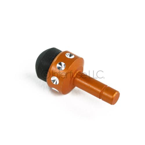 Mini Orange Studded Headphone Dustcap Stylus for iPhone, iPod, iPad, Android, Samsung