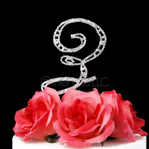 Monogram Cake Topper Letter Z - Elegant Crystal Rhinestone