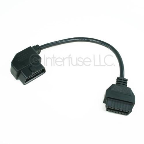 OBD-II OBD2 1 Foot Feet Right Angle 16-Pin Male to Female Diagnostic Extension Cable Cord