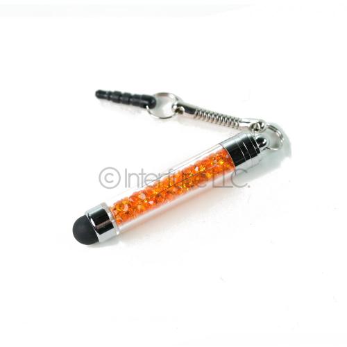 Orange Crystal Sparkle Stylus Pen for iPhone, iPod Touch, Android