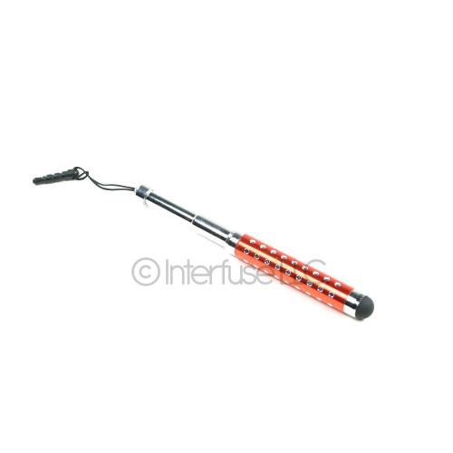 Orange Retractable Studded Stylus Pen
