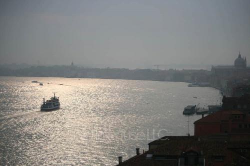 Overlooking Venice Grand Canal & River Boat - Photo Poster Print