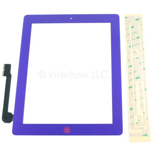 Replacement Purple Touch Screen Glass Digitizer and Adhesive for iPad 4