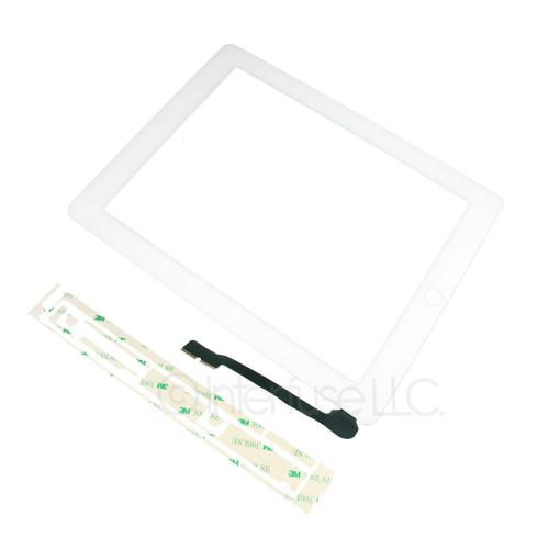 Replacement White Touch Screen Glass Digitizer and Adhesive for iPad 3
