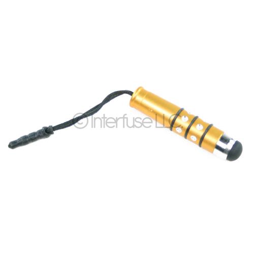 Yellow Mini Small Stripped Studded Touch Screen Stylus Pen