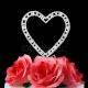 4.25 Inch Crystal Rhinestone Silver Heart Wedding Cake Topper